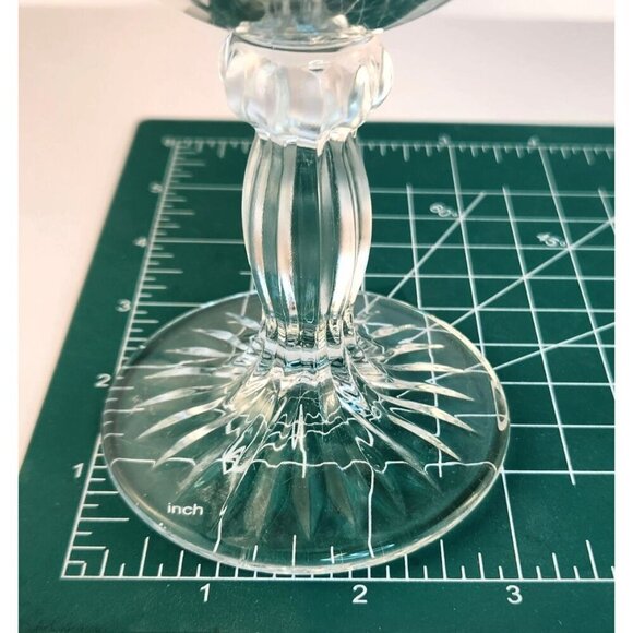 Libbey HOBSTAR Clear Pressed Vintage Star of David 10 Oz Tall Footed Water Goble - Picture 8 of 10